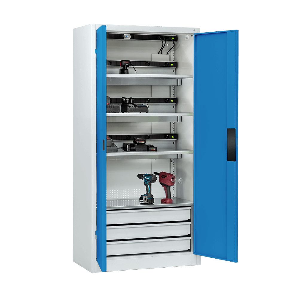 C+P Acculaadkast met ventilatie en laden, serie Acurado